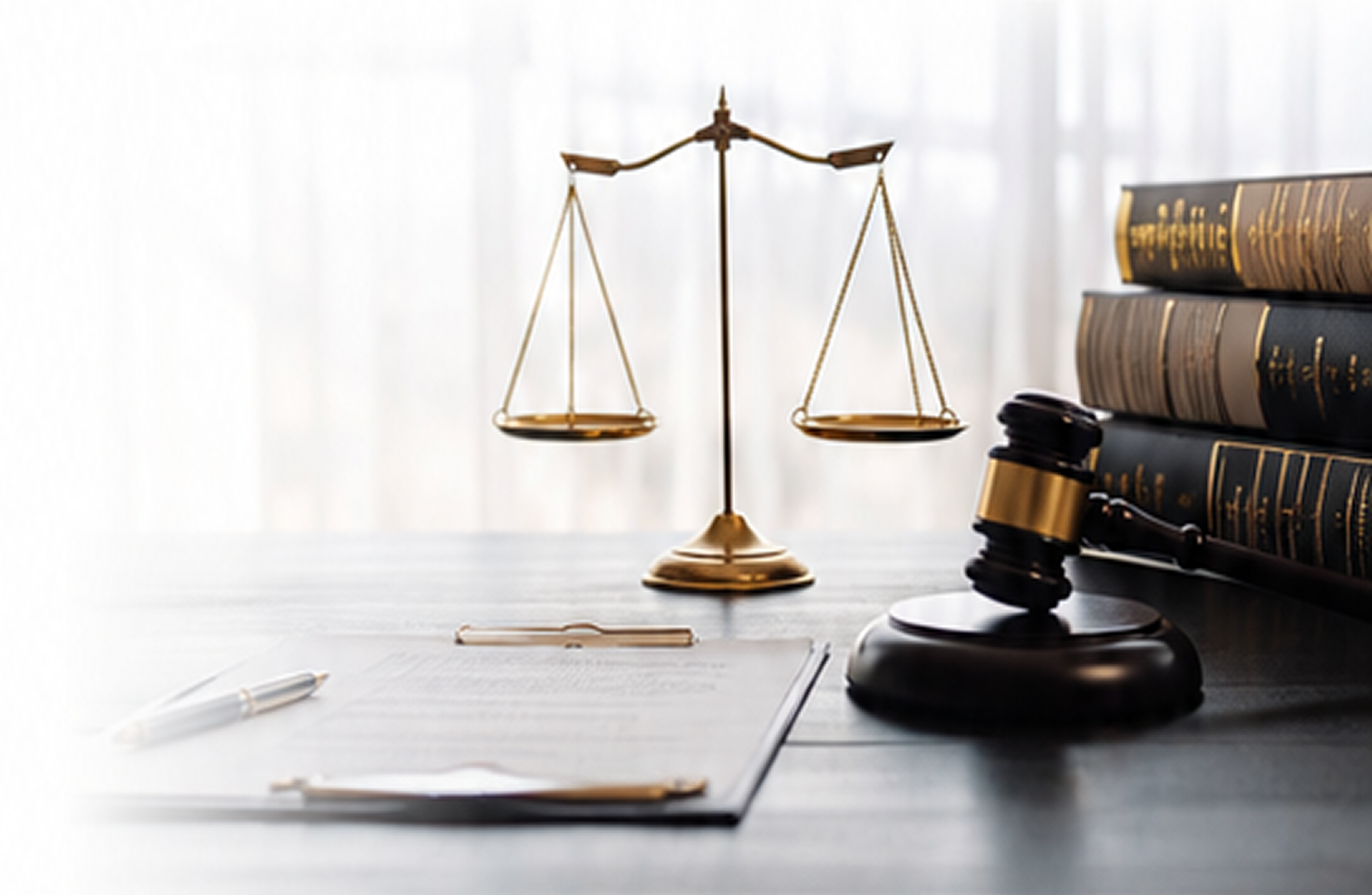 Legal scales and law books