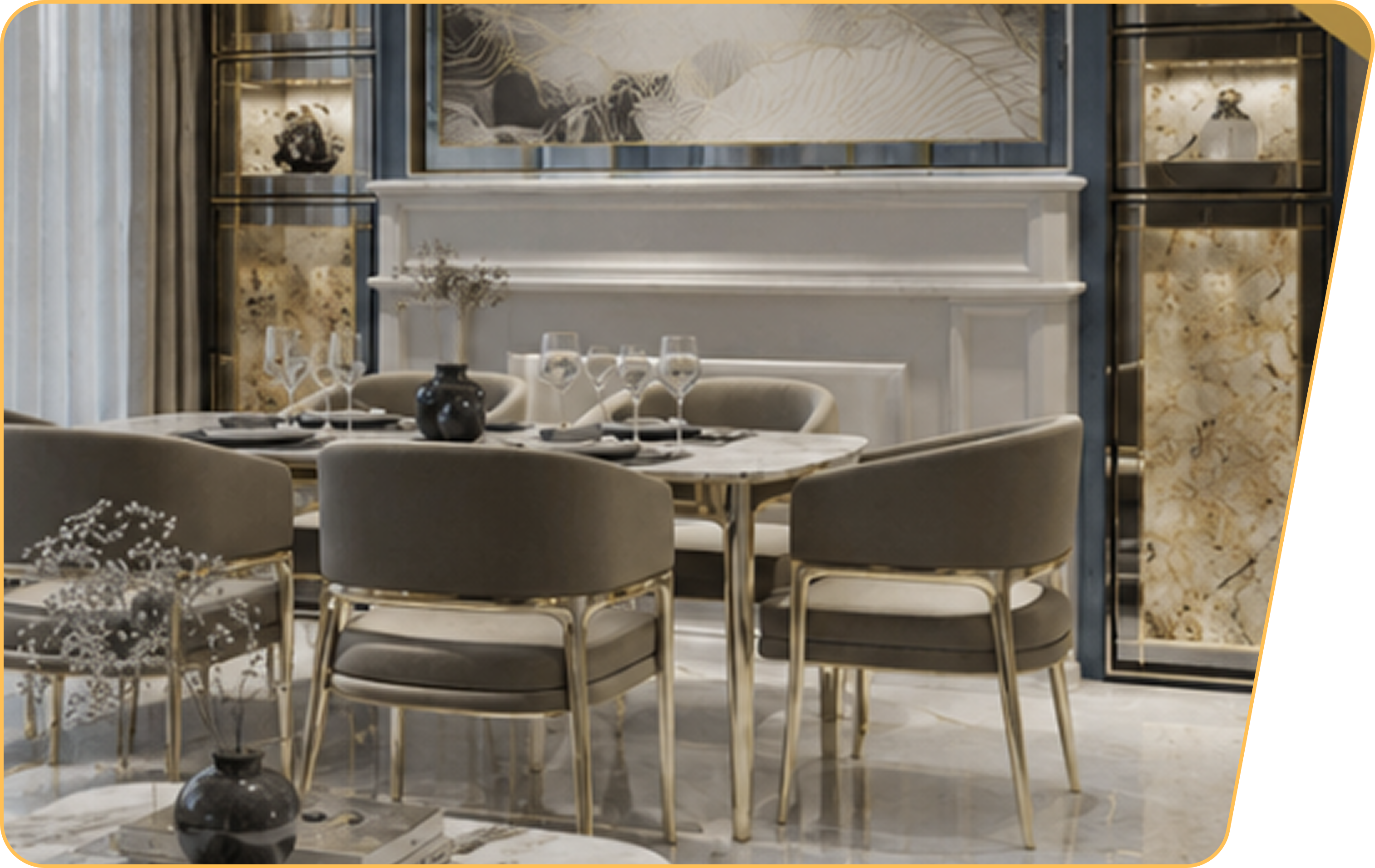 Refined dining room interior