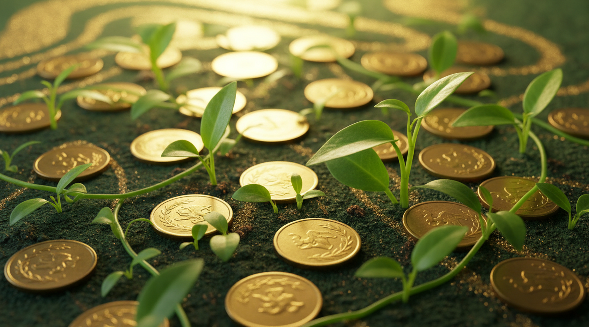 Coins sprouting growth
